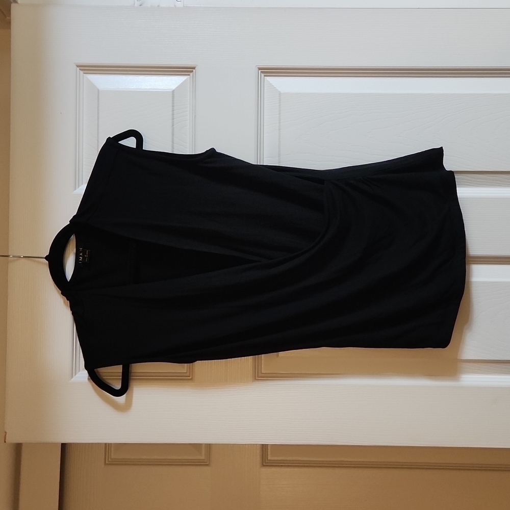 Iman Black Cap Sleeve Top Size S